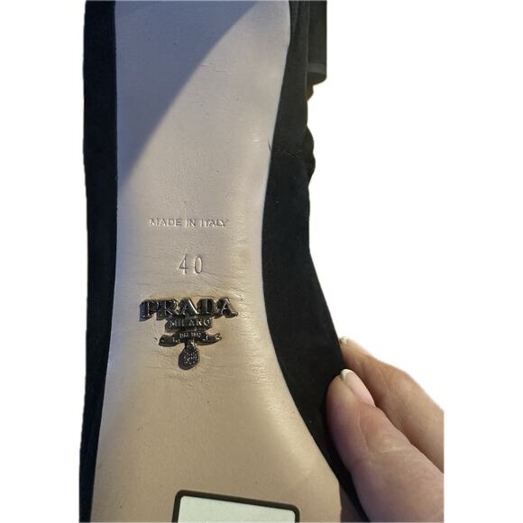 Prada Women's Black Suede Platform Ankle Boots Size 9.5 High Heel Stiletto - Picture 8 of 8